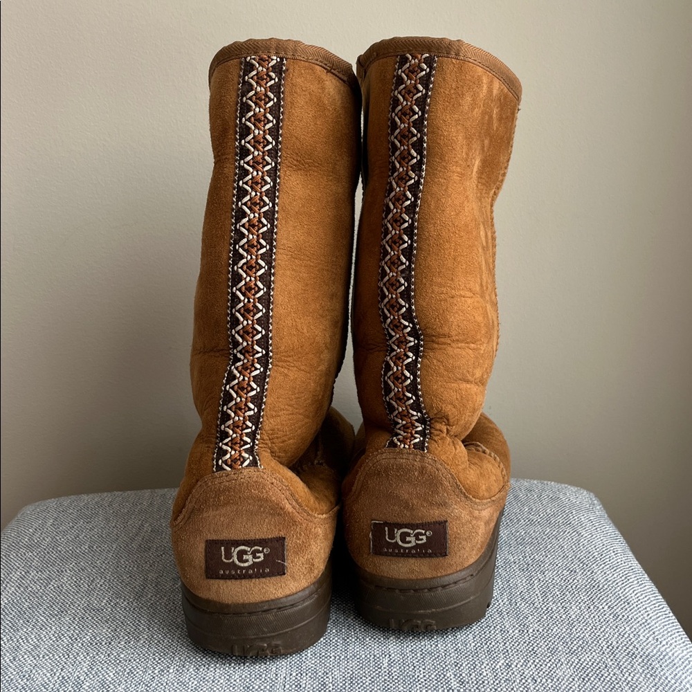 Ugg Ultra Tall Braided Back 5245 New Zealand‎ Label Sheepskin Rubber Sole Tasman - Picture 10 of 14